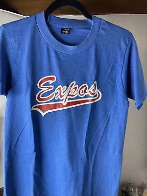 Expos Vintage T-Shirt Youth Size 14-16 Blue Tee Single Stitch • $14.95