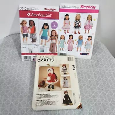 American Girl 18  DOLL Clothes Sewing Pattern Lot Simplicity McCalls Uncut Craft • $15.09