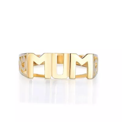 Ladies 9 Carat Gold On Solid Sterling 925 Silver MUM Ring Sizes K To U In Stock • £19.45