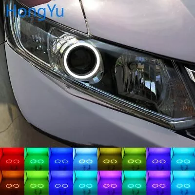 Multi-Color Angel Eyes Halo Rings Kit For Honda Civic Sedan 2012-2015 Xenon RGB • $30.99