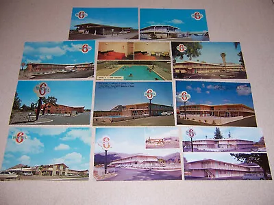 1960s MOTEL 6 VTG POSTCARD LOT OF 11 DIFF. • $7.99