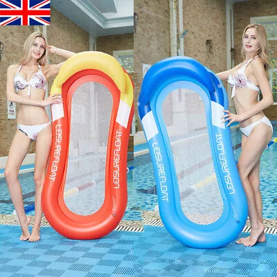 Adults Inflatable Ride On Swimming Paddling Pool Float Beach Lounger Toy Lilo • £11.98