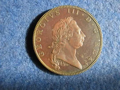 George III 1790 Bronzed Copper Pattern Half Penny 1790. By Droz. • £60