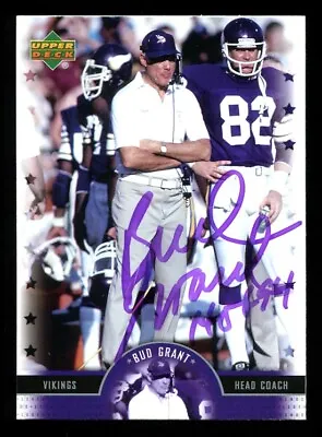 2005 Upper Deck Legends #56 Bud Grant Signed Auto HOF 94 Coach RC Rookie Card • $79.99