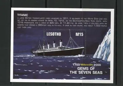 Lesotho 1999 SG MS 1690 B Titanic Sinking Anniversary  Ships  MNH • $3.42