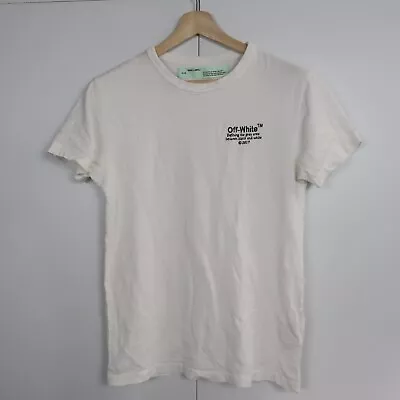 Off-White Mens T-Shirt Size S White Short Sleeve Embroidered Logo Tee • $63.69