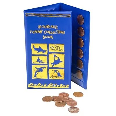  Souvenir Penny Holder Collecting Books (Blue - Aquatic Animals) Bi-Fold Coin   • $7.99