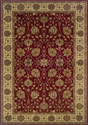 Red Bordered Flower Vines Area Rug 733R - Aprx 3' 2  X 5' 5  • $97.71