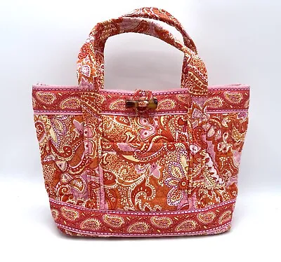Vera Bradley LITTLE TOGGLE TOTE Purse SHERBET Handbag Shoulder Bag 11  X 7  EC • $24.99