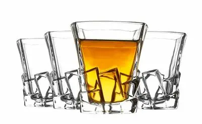 Crystal Whiskey Glasses Beverage Beer Wine Cups Lead Free Set Of 4 • $12.99