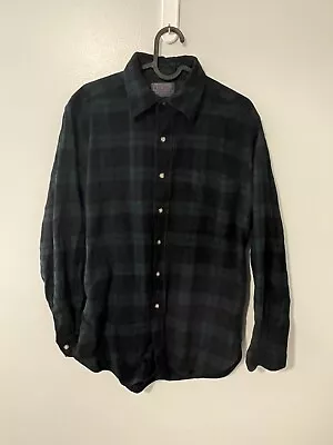 Pendleton Lodge Shirt 100% Virgin Wool USA Made Men's Size Medium M Vintage • $42.46