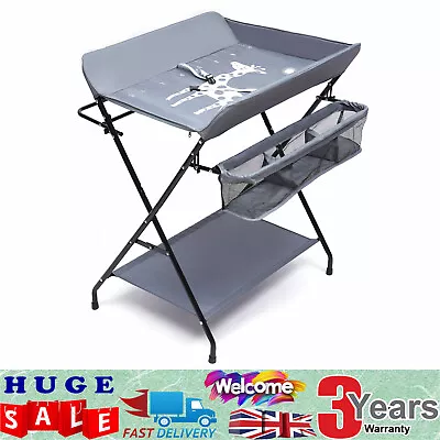 Folding Baby Changing Table Infant Diaper Station Nursery Organizer W/ Storage • £42.81