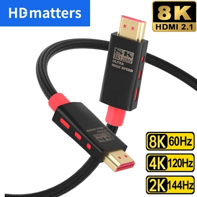 $6.99 • Buy 8K HDMI 2.1 Cable 144Hz Ultra High Speed EARC HDR10+ 48Gbps For Splitter Switch