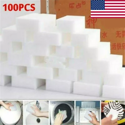 100X BULK Magic Sponge Eraser Melamine Sponges Thick Cleaning Foam Home Kitchen • $2.99