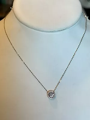 $30 • Buy Nadri Halo Pendant Necklace Gold Tone