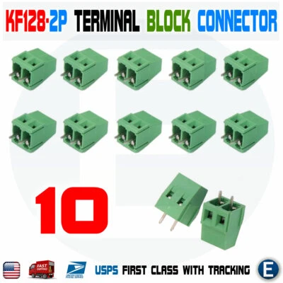 $2.24 • Buy 10PCS KF128-2P Green PCB Mount Screw Terminal Block Connector 2 Pin 5MM Pitch