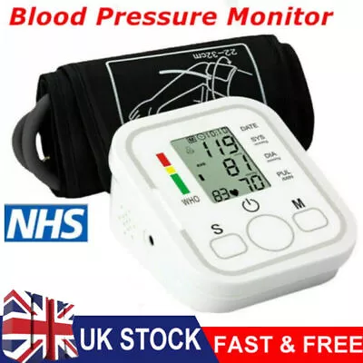 2024 Digital Automatic Blood Pressure Monitor Upper Arm BP Machine Heart Rate • £9.95