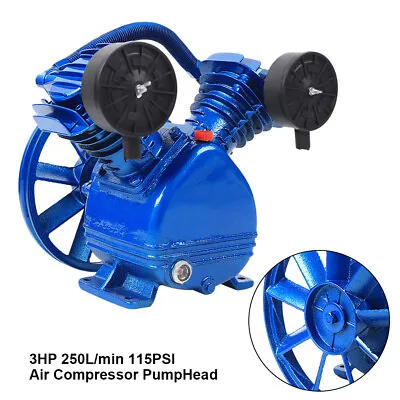 3HP 2Piston V Style Twin Cylinder Air Compressor Pump Head Single Stage Oil View • $100.18