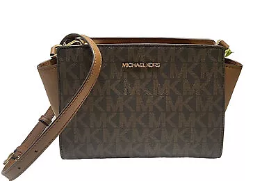 Nwt Women's Michael Kors Selma Medium Messenger Crossbody Bag Brown Msrp $258.00 • $135