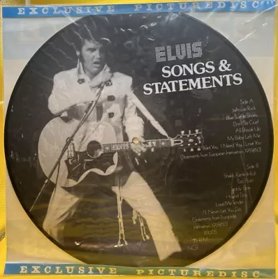 ELVIS PRESLEY  Songs & Statements  Picture Disc LP 1985 Denmark Ultrasonic Clean • $22.95