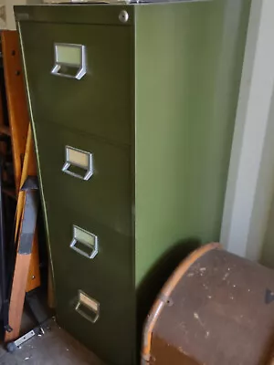 Office Metal Filing Cabinet Green 4 Draw • £9