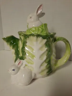 Bunnies On A Cabbage Tea Pot. Vintage. VGC. • $19.88