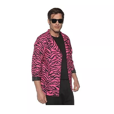 Pink 80s Zebra Print Blazer Costume Jacket Hair Metal Band Glam Punk Rock Rocker • $41.05