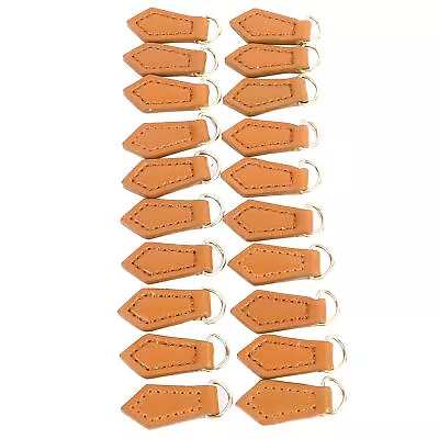 (Claybank)20pcs Rhombus Genuine Leather Zipper Pull Handcrafted Durable • $25.84