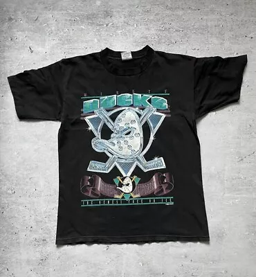 Mighty Ducks Face Ice Retro Vintage Hockey Anaheim Team T-Shirt • $16.99