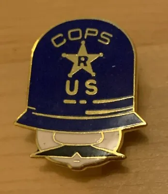 £3.99 • Buy Cops US Large Hat With Moustache Enamel Pin Badge 