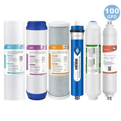 6 Stage 100 GPD RO Membrane PH Alkaline Reverse Osmosis Water Filter Replacement • $9.99