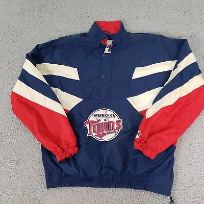 VINTAGE Minnesota Twins Jacket Mens Extra Large Blue Starter Olf Logo Pullover • $100