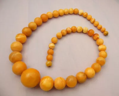 Antique Genuine Natural Kahraman Baltic Amber Beads Necklace 59.7gr • $2500