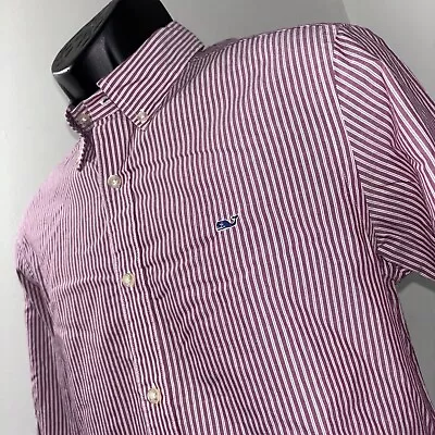 Vineyard Vines Whale Striped Button Up Collegiate Shirt Long Sleeve Mens Small • $14.99