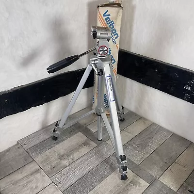 Velbon Camera Tripod VGB-3C Adjustable Heavy Duty Pan Tilt 3 Way Head Video VGC • £32.95