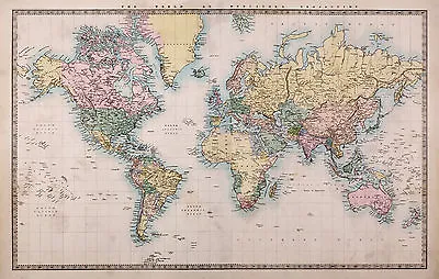 Map World  Photo Framed Poster Canvas Art Painting  Print Vintage Australia • $28.57