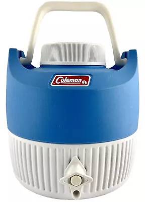 Coleman Jug Cooler W/Spout 1 Gallon Lt Blue & White Clean Insulated Picnic 1970s • $15.40