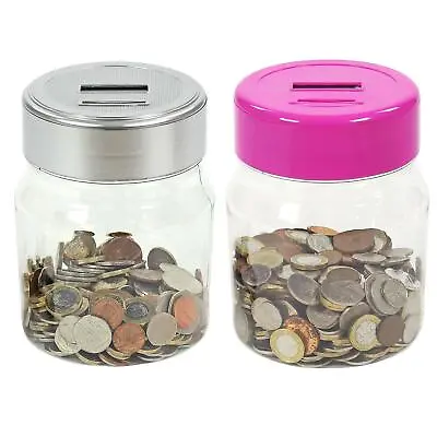 Electronic LCD Coin Money Counting Jar Box Saving Safe Digital Piggy Bank New • £8.99