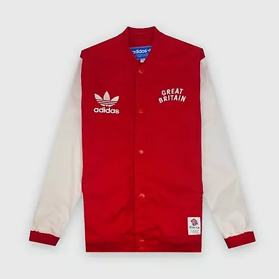 £50 • Buy Adidas Bomber Jacket XL Red Men's Great Britain Team GB Sports Track Jacket