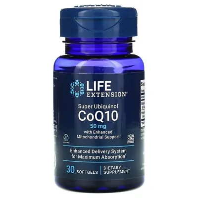 Life Extension Super Ubiquinol CoQ10 50mg X 30 Softgels Mitochondrial Support • £14.50