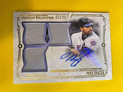 DA72743  2015 Topps Museum  Signature  AUTO Triple  JERSEY Mike Piazza #21/25 • $74.99