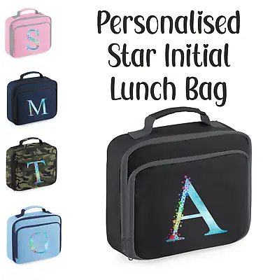 Personalised Lunch Bag Childrens School Dinner Insulated Inital Named Snack Box • £9.99