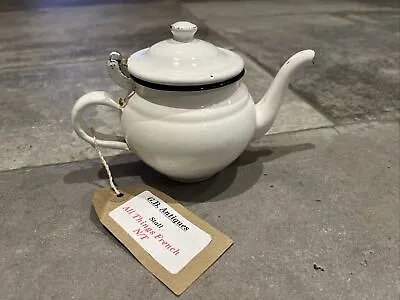 Small One Cup French Teapot Antique White Metal • £12