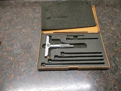 Mitutoyo 229-131 DMC4-4” K 0-4  X .001  Depth Micrometer 4  Base W/ Rods & Case • $99.99