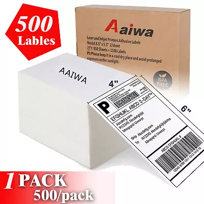 4 X 6 Fanfold Direct Thermal Shipping Label Paper Self-adhesive Mailing 500 • $16.14