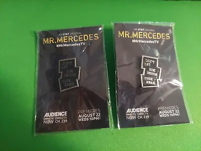 LOT Of 2 Mr. Mercedes Pin Dont Let Him Inside Your Head Comic Con Souvenir PROMO • $10
