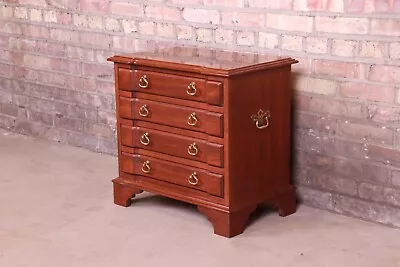 Ethan Allen Knob Creek Chippendale Mahogany Four-Drawer Commode Or Nightstand • $1195