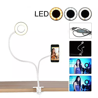 Mobile New Phone Holder With LED Selfie Ring Light For Live Streaming And Makeup • $17.99