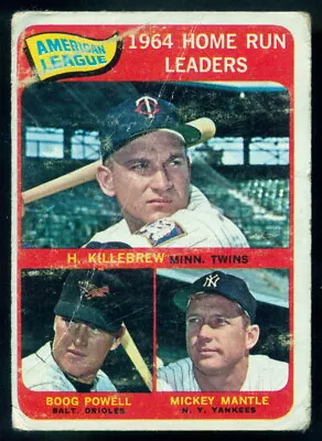 1965 TOPPS O PEE CHEE OPC #3 MICKEY MANTLE KILLEBREW Boog Powell LGVG HR Leaders • $59.49