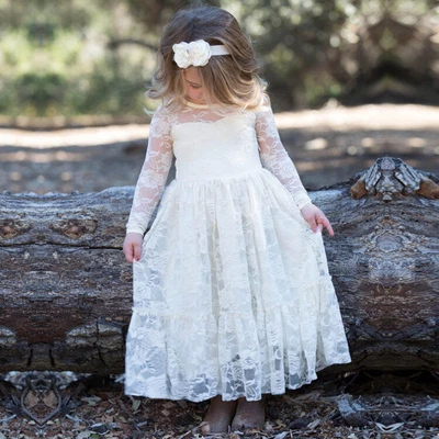 £6.43 • Buy Baby Princess Girl's Lace Bridesmaid Flower Girl Dresses Wedding Party Dress